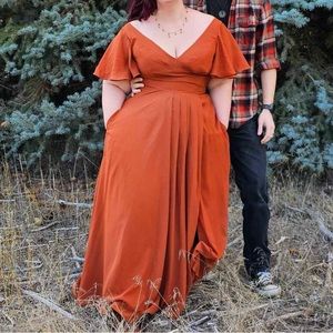 Burnt orange, size 18 dress